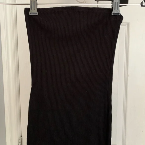 strapless open back dress Maternity modular tube dress Bayside black